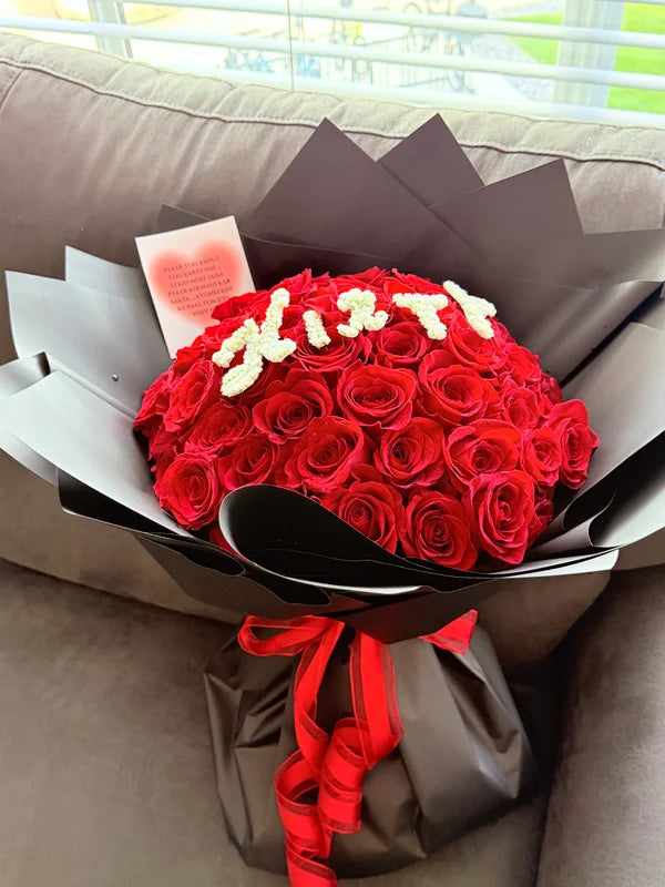 50 Red Roses Anniversary Bouquet