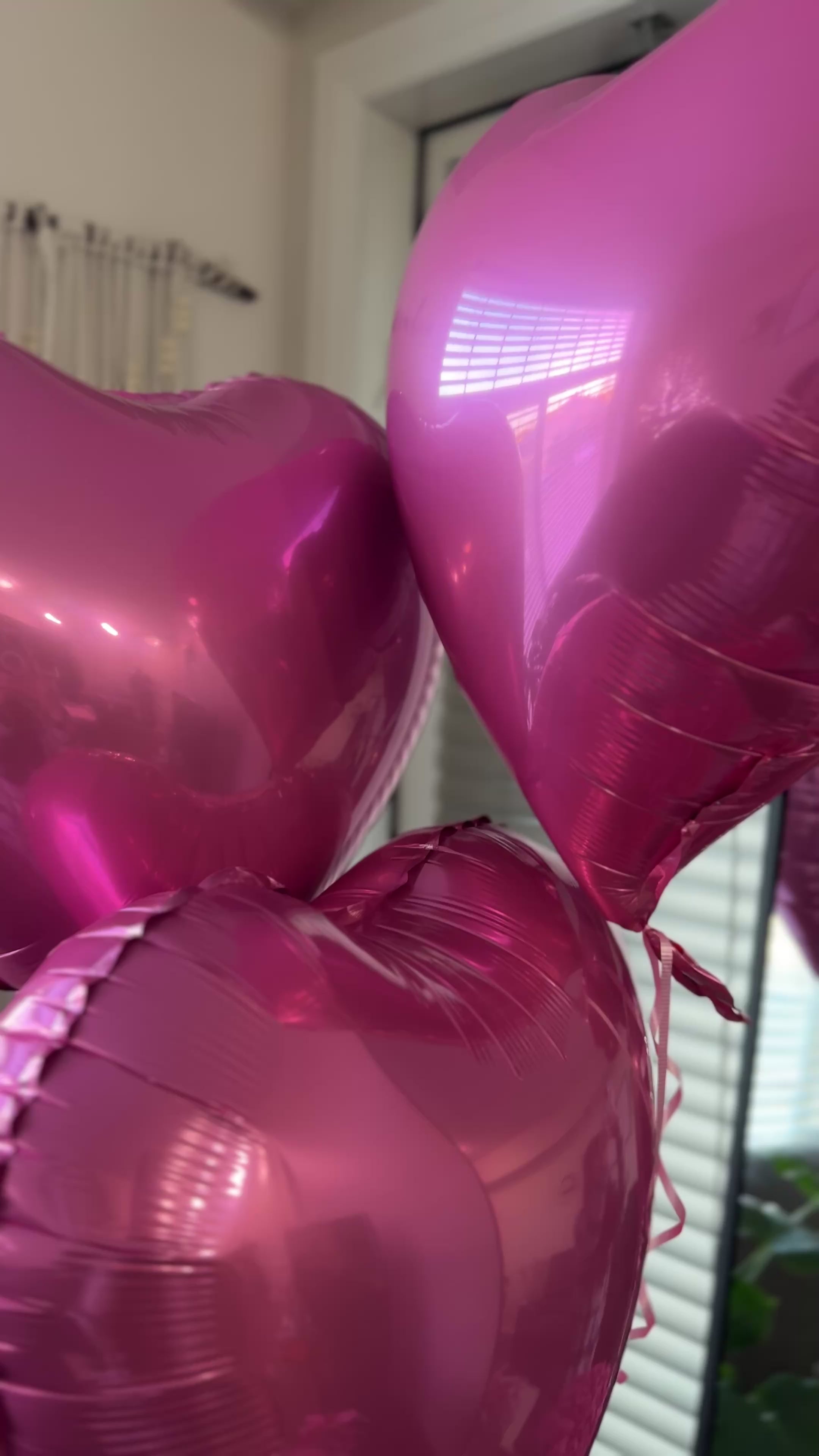 50 Pink Roses in a Basket & 3 Heart Shaped Balloon