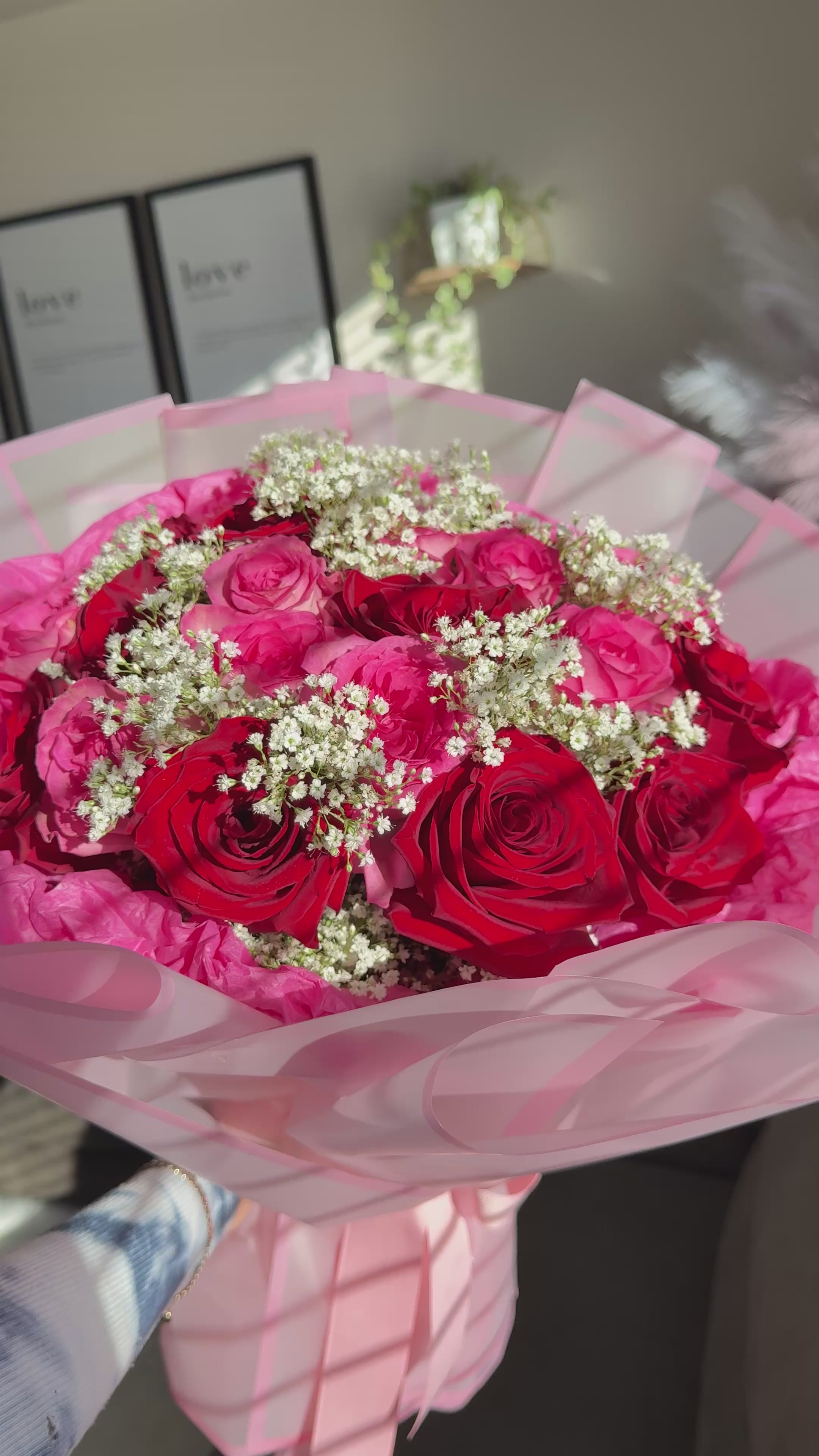 24 Red & Pink Roses Bouquet
